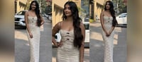 Pooja Hegde Ivory Bodycon Dress Costs Rs.